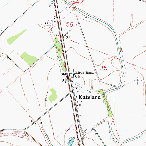 Topographic Map of Little Rock Baptist Church, LA
