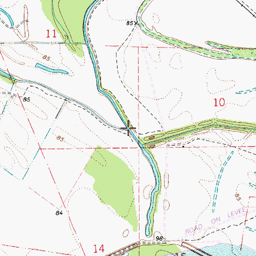 Topographic Map of Little Sandy Bayou, LA
