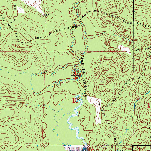 Topographic Map of Little Sandy Branch, LA