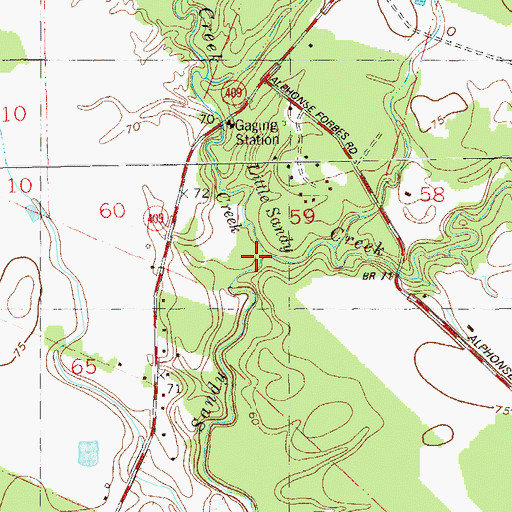 Topographic Map of Little Sandy Creek, LA