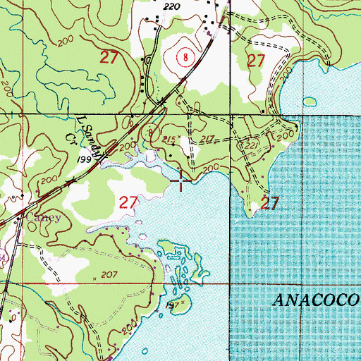Topographic Map of Little Sandy Creek, LA