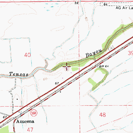 Topographic Map of Little Tensas Bayou, LA