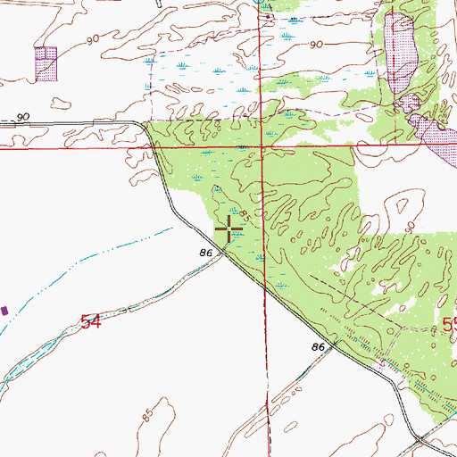 Topographic Map of Little Tensas Bayou, LA