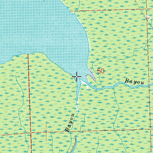 Topographic Map of Little Texas Bayou, LA