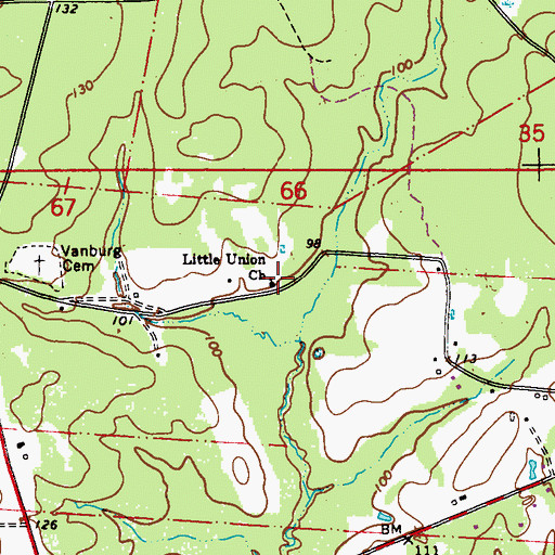 Topographic Map of Little Union Church, LA