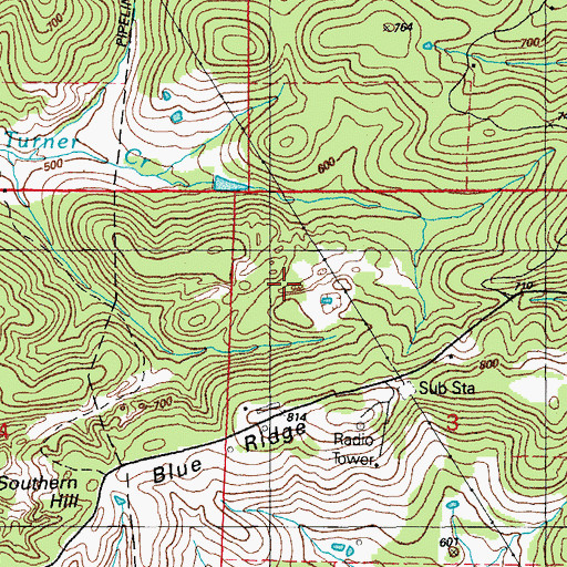 Topographic Map of Polk Southard Mines, AR