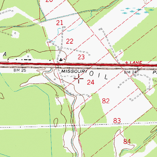 Topographic Map of Livonia Oil Field, LA