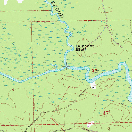 Topographic Map of Lizard Creek, LA