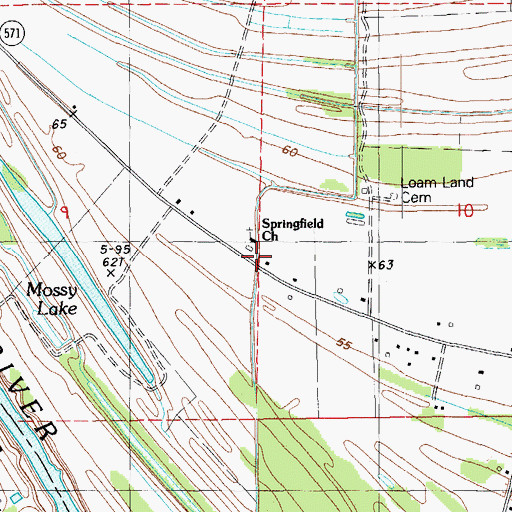 Topographic Map of Loam Land School, LA