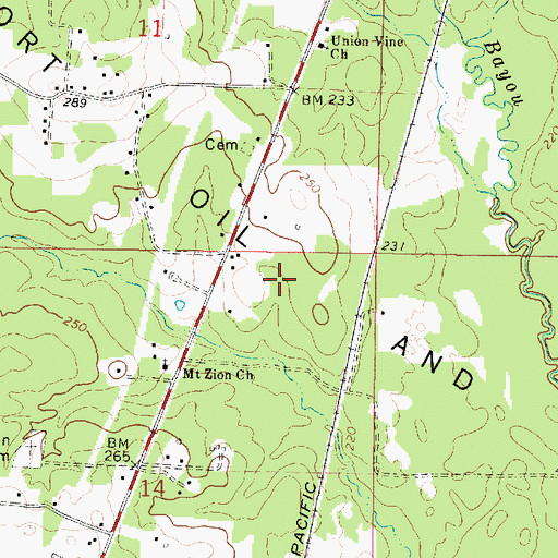 Topographic Map of Logansport Oil and Gas Field, LA