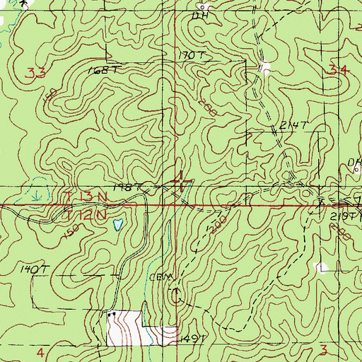 Topographic Map of Lone Hill Church, LA