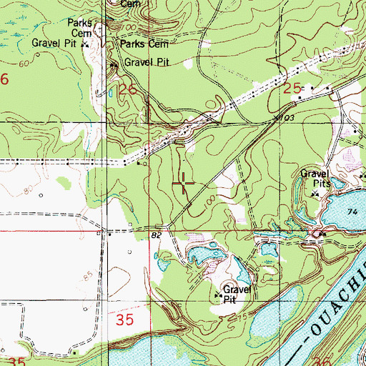 Topographic Map of Lone Star Church, LA
