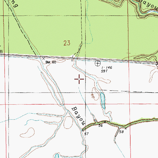 Topographic Map of Long Bayou, LA