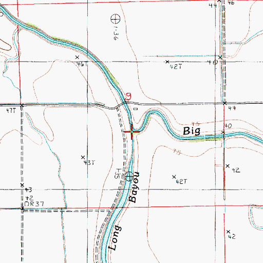 Topographic Map of Long Bayou, LA