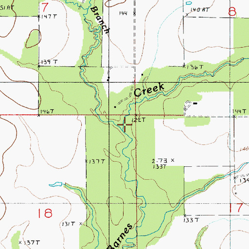 Topographic Map of Long Branch, LA