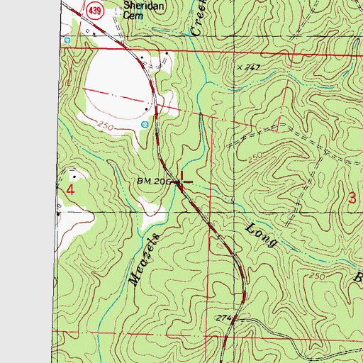 Topographic Map of Long Branch, LA