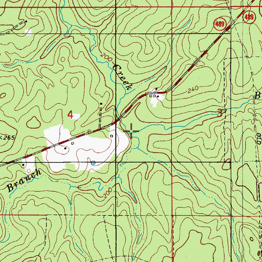 Topographic Map of Long Branch, LA