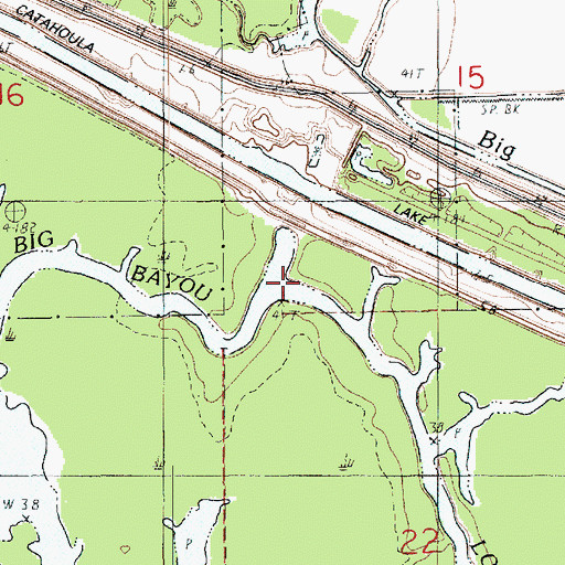 Topographic Map of Long Branch, LA