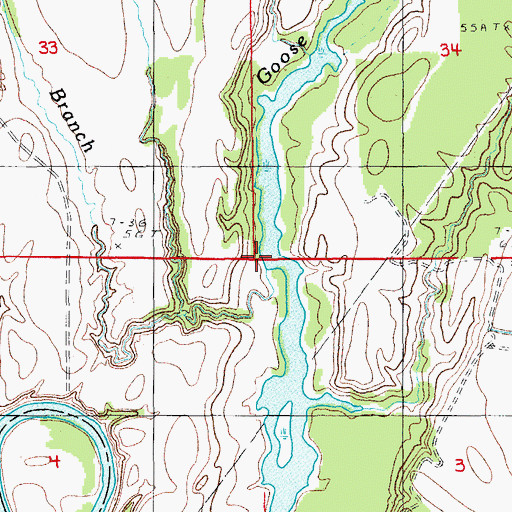 Topographic Map of Long Branch, LA