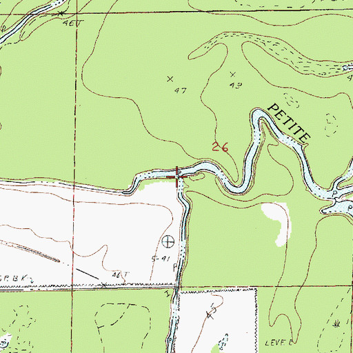 Topographic Map of Long Fork, LA