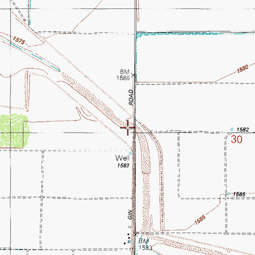 Topographic Map of Greene Canal, AZ