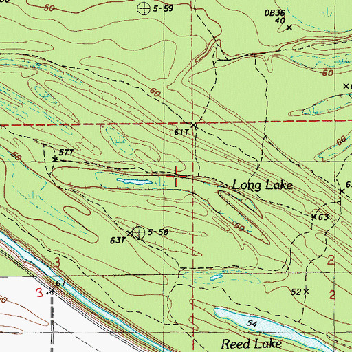 Topographic Map of Long Lake, LA