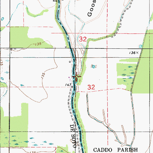 Topographic Map of Long Lake Bayou, LA