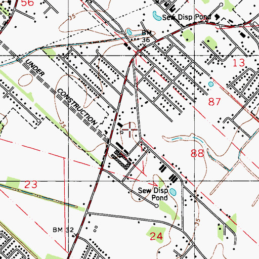 Topographic Map of Long Plantation School, LA