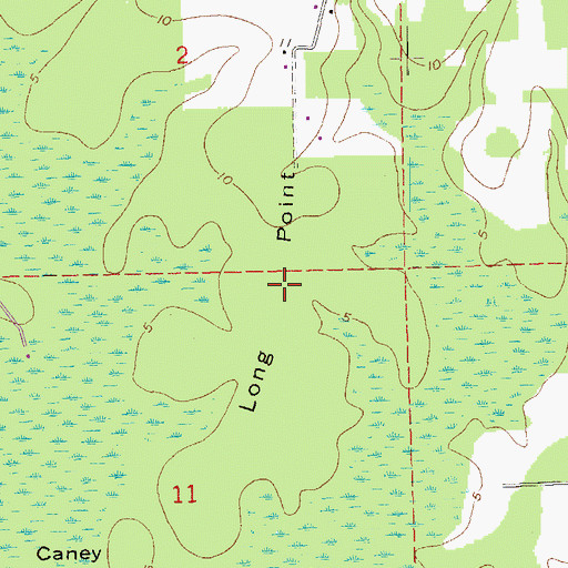 Topographic Map of Long Point, LA