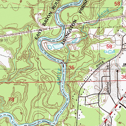 Topographic Map of Long Slash Branch, LA