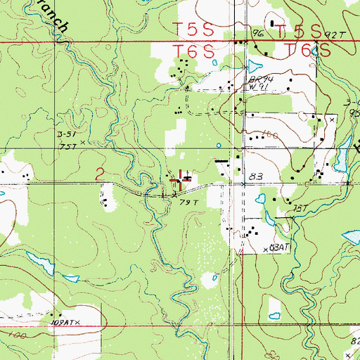 Topographic Map of Longville Church, LA