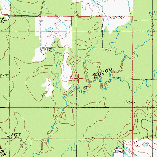 Topographic Map of Lost Bayou, LA