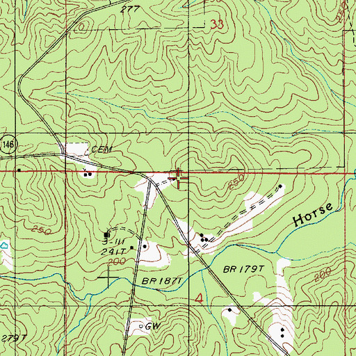 Topographic Map of Louisville School, LA