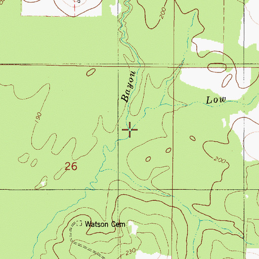 Topographic Map of Low Creek, LA