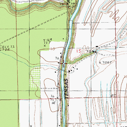 Topographic Map of Low Water Bridge, LA