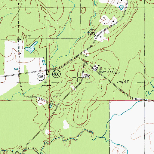 Topographic Map of Lowe Cemetery, LA