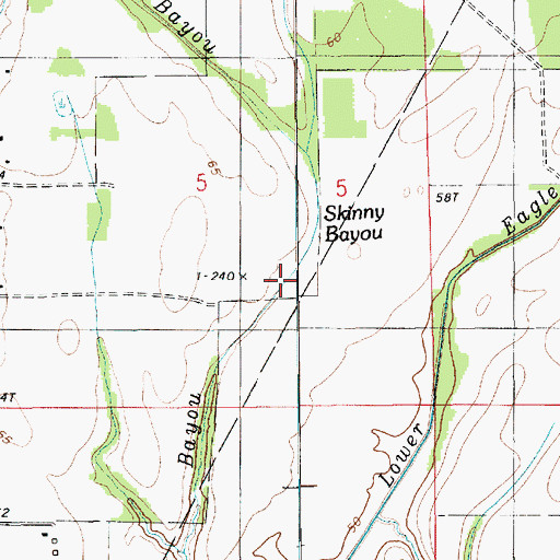 Topographic Map of Lower Eagle Creek, LA