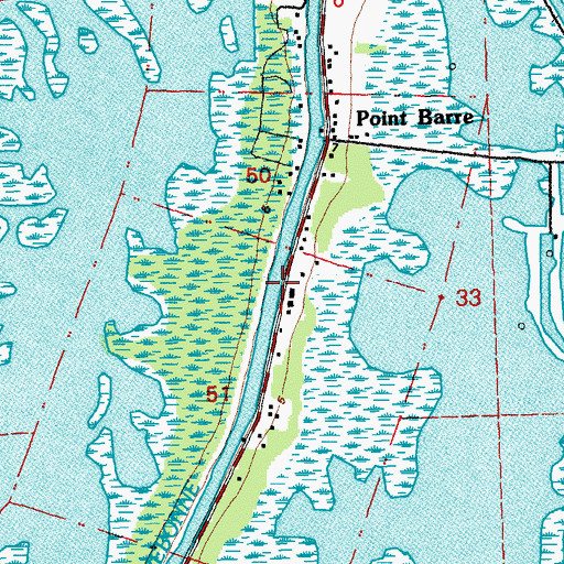 Topographic Map of Lower Montegut School, LA