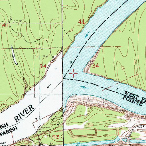 Topographic Map of Lower Old River, LA