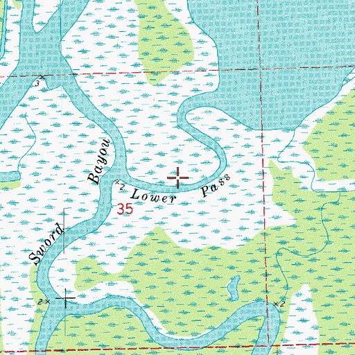 Topographic Map of Lower Pass, LA