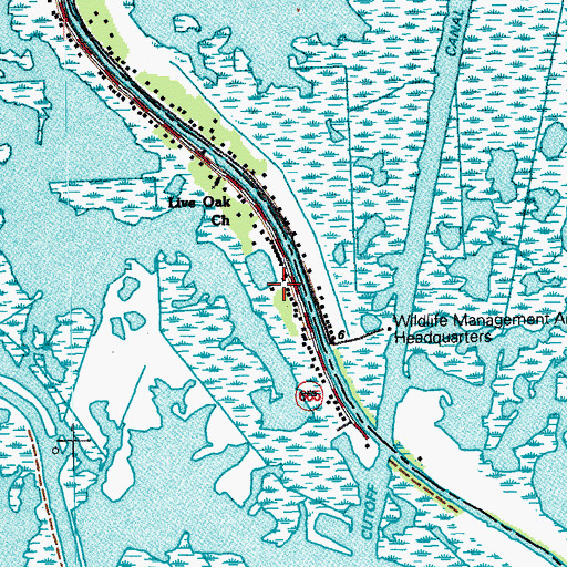 Topographic Map of Lower Pointe au Chien School, LA