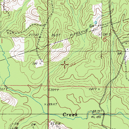 Topographic Map of Lucky Gas Field, LA
