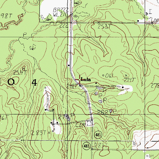 Topographic Map of Lula School, LA