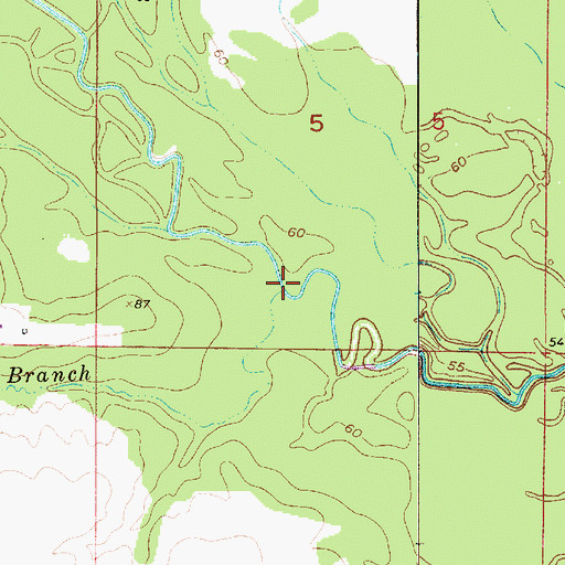 Topographic Map of Lumber Branch, LA