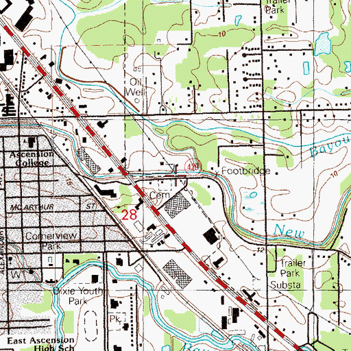 Topographic Map of Lusk Cemetery, LA