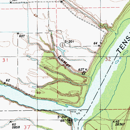Topographic Map of Luster Bayou, LA