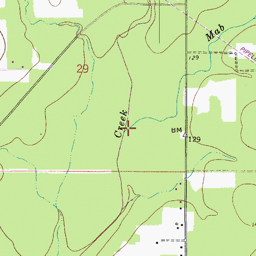Topographic Map of Mab Branch, LA