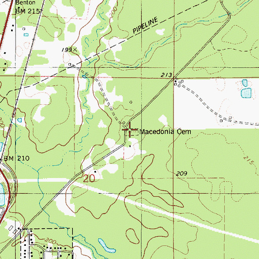 Topographic Map of Macedonia Cemetery, LA