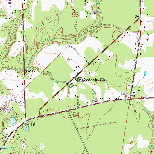 Topographic Map of Macedonia Church, LA