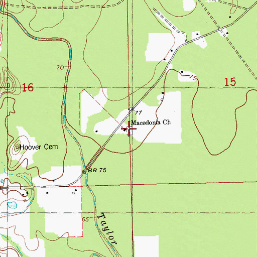 Topographic Map of Macedonia Church, LA